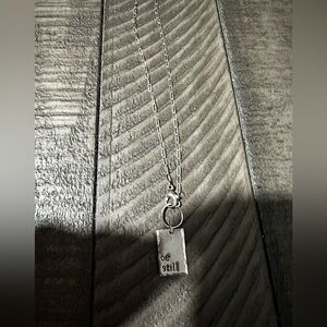 Chic Silver 'Be Still' Pendant Necklace